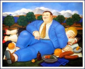 Fernando Botero Painting - The Siesta Fernando Botero